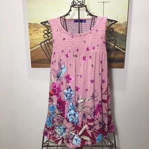 Apt 9 | Pink Flowery Ruched Tank Top M